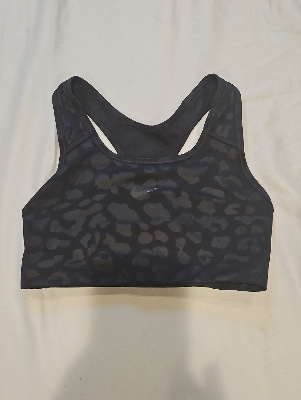 Nike Black Tonal Leopard Racerback Sports Bra